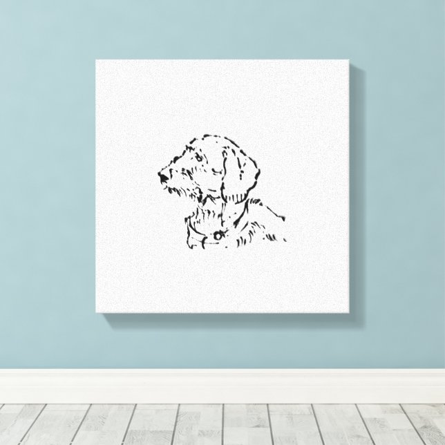 Strävhårig Dachshund Hund Förälder Canvastryck (Insitu (trägolv))