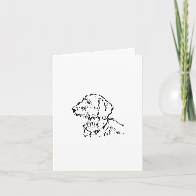 Strävhårig Dachshund Hund Förälder Kort (Framsida)