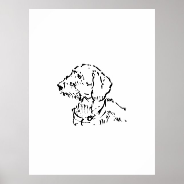 Strävhårig Dachshund Hund Förälder Poster (Framsidan)