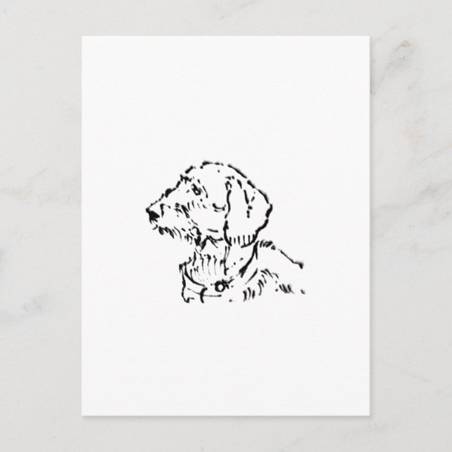 Strävhårig Dachshund Hund Förälder Vykort (Framsida)