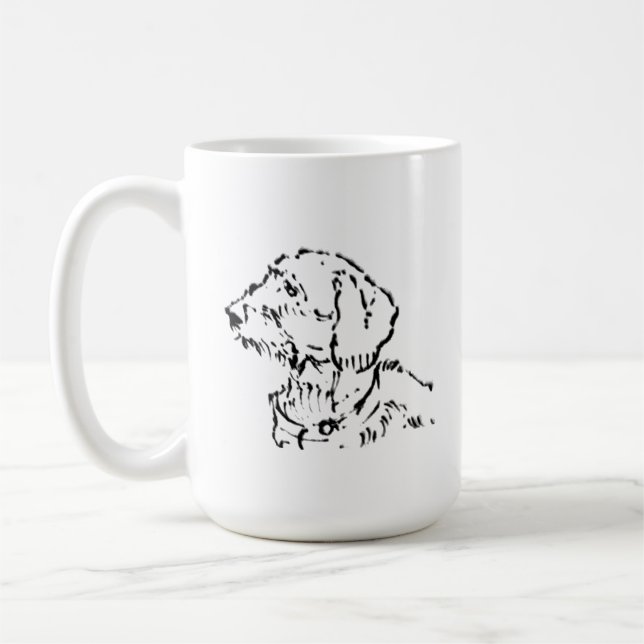 Strävhårig Dachshund Hundmamma Kaffe Kaffemugg (Vänster)