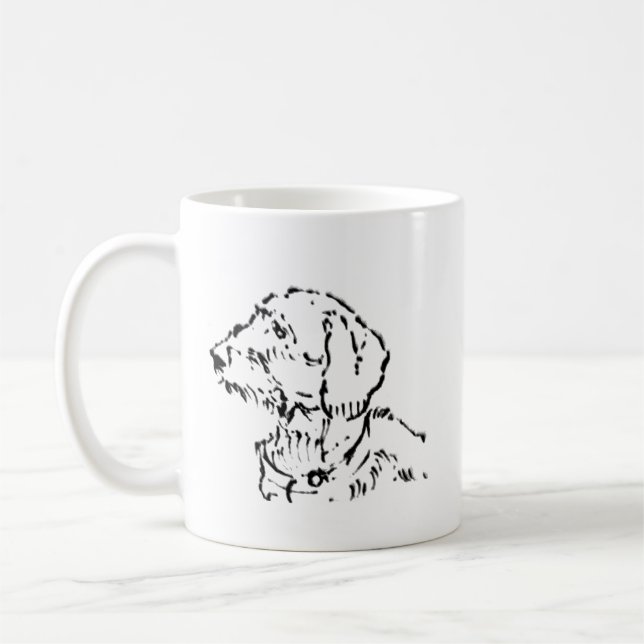 Strävhårig Dachshund Hundmamma Kaffe Kaffemugg (Vänster)