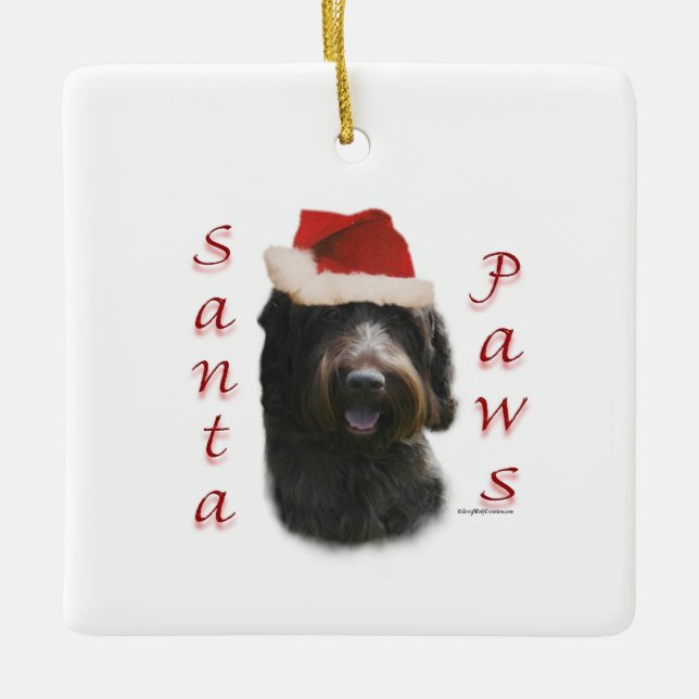 Strävhårig Griffon jultomte Julgransprydnad Keramik (Framsida)