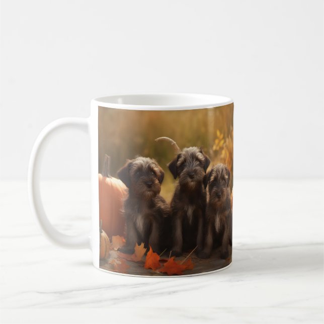 Strävhårig Pointing Griffon Valp Höst Kaffemugg (Vänster)
