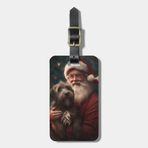 Strävhårig stående griffon jultomte jul bagagebricka