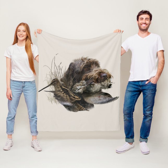 Strävhårig stående griffon , Morkulla jakt  Fleecefilt (På plats)