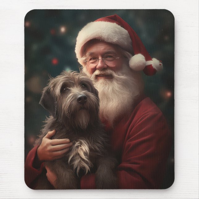 Strävhårig Stående Griffon Tomte Jul Musmatta (Framsidan)