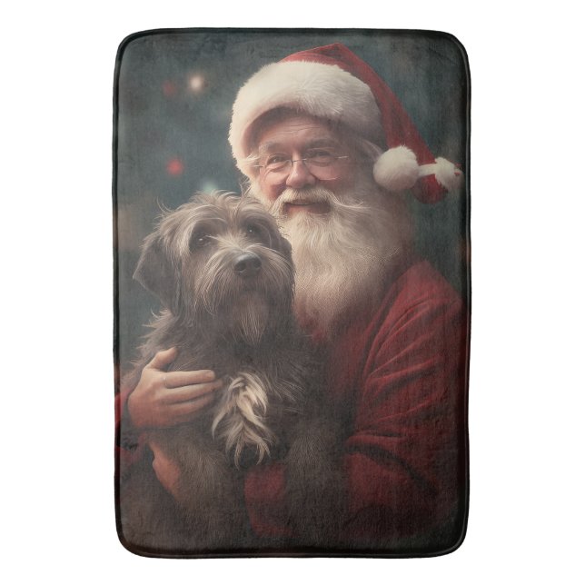 Strävhårig Vorsteh Griffon Tomte Jul Badrumsmatta (Framsidan (Vertikal))
