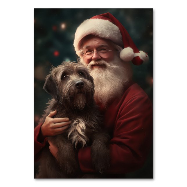 Strävhårig Vorsteh Griffon Tomte Jul Bordsnummer (Framsidan)