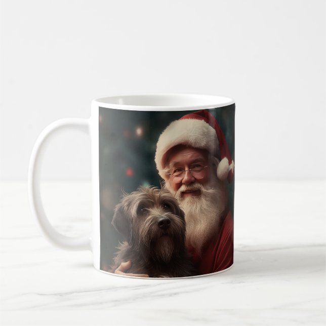 Strävhårig Vorsteh Griffon Tomte Jul Kaffemugg (Vänster)