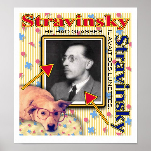 Stravinsky hade glasögon. poster (Framsidan)