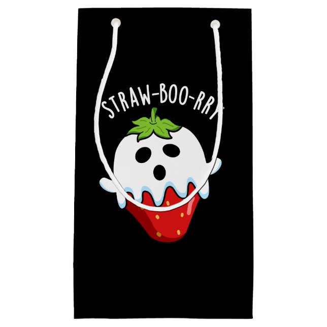 Straw-boo-rry Funny Strawberry Pun Mörk BG (Framsidan)
