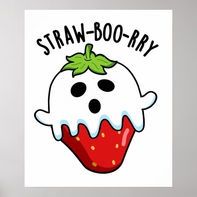 Straw-boo-rry Funny Strawberry Pun Poster (Framsidan)