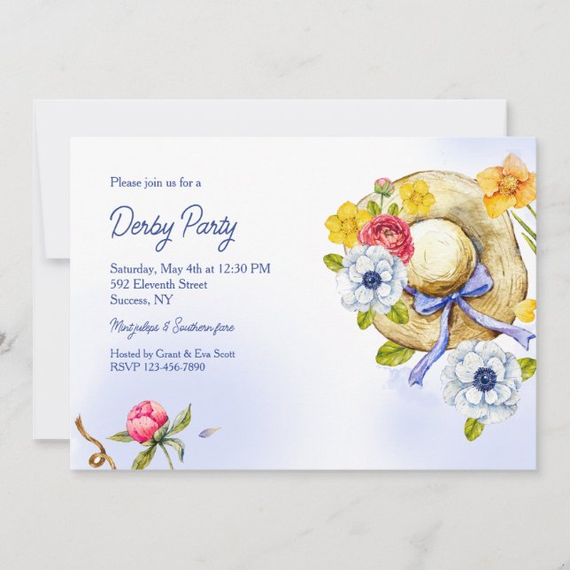 Straw Hat Derby Party-inbjudningar Inbjudningar (Framsida)
