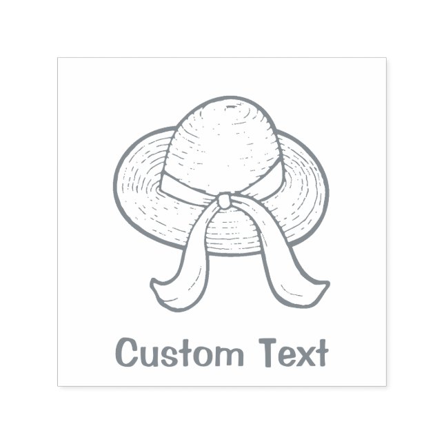 Straw Hat Grått Självfärgande Stämpel (Design)