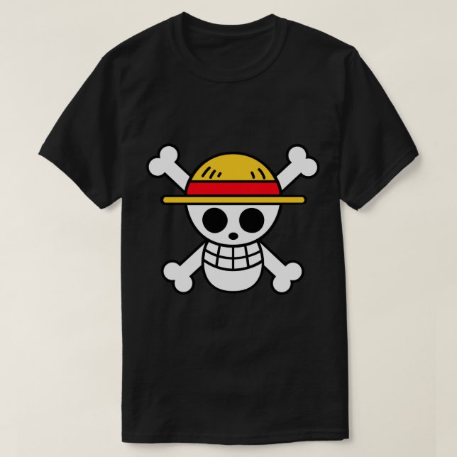 Straw hat jolly roger Magnet T Shirt (Design framsida)