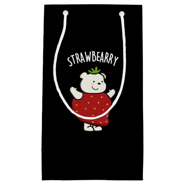 Strawbeary Funny Strawberry Bear Pun Mörk BG (Framsidan)