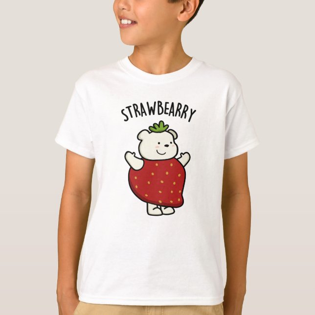 Strawbeary Funny Strawberry Bear Pun T Shirt (Framsida)