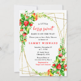 Strawberries and Daisies Baby Shower Inbjudningar