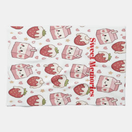 Strawberries and Milk Kitchen Towel Kökshandduk