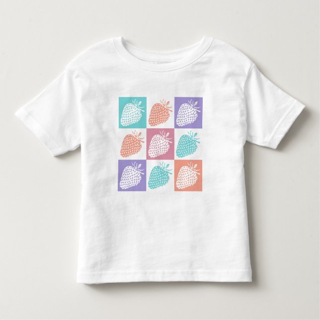 Strawberries Colorful Summer T Shirt (Framsida)