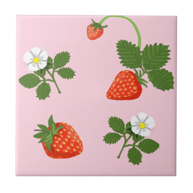 Strawberries Kakelplatta (Framsidan)