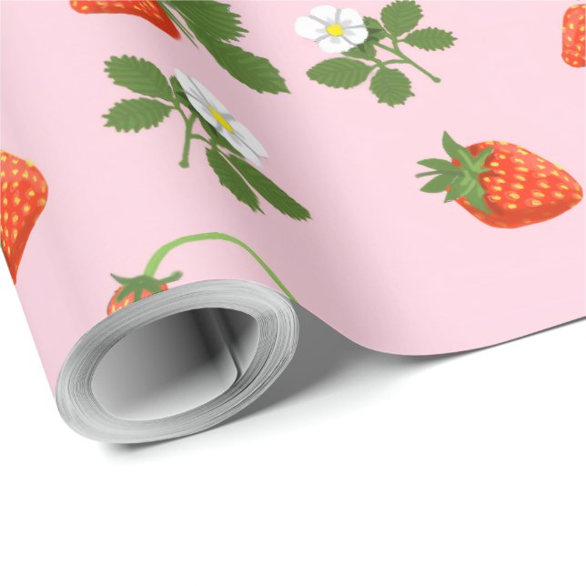 Strawberries Presentpapper (Rullad Hörn)