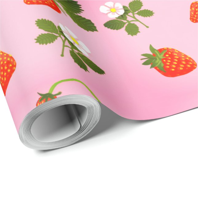 Strawberries Presentpapper (Rullad Hörn)