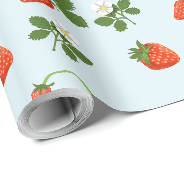 Strawberries Presentpapper (Rullad Hörn)