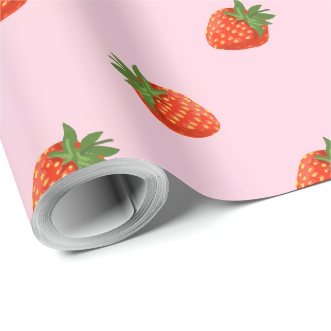 Strawberries Presentpapper (Rullad Hörn)