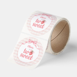 Strawberries Two Sweet 2nd Birthday Runt Klistermärke