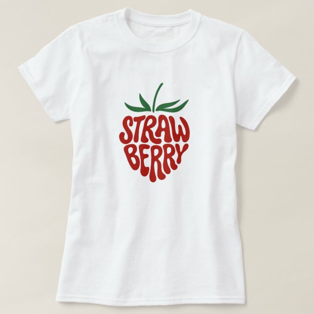Strawberry - Aesthetic Retro Fruit Graphic Design T Shirt (Design framsida)