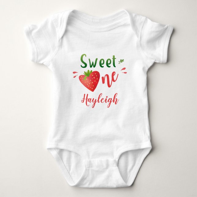 Strawberry baby bodysuite Berry söt en flicka T Shirt (Framsida)