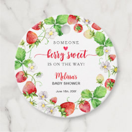 Strawberry Baby Shower Gåvor Etiketter