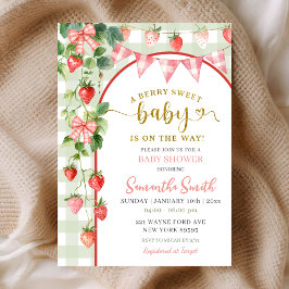 Strawberry Baby Shower Inbjudan