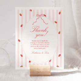 Strawberry Baby Shower Thank You Card Tack Kort