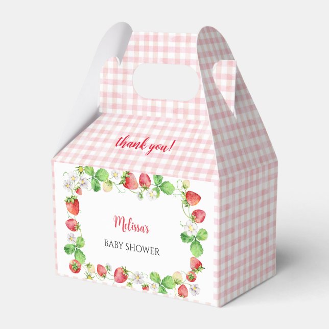 Strawberry Baby Shower Thank You Presentaskar (Framsidan Sidan)