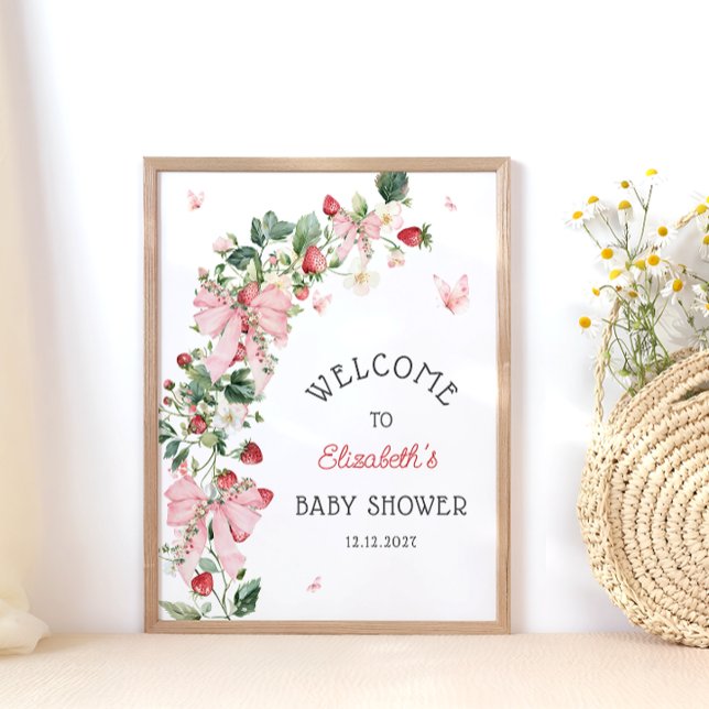 Strawberry Baby Shower Welcome  Poster (Skapare uppladdad)