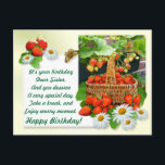 Strawberry Basket ~ Sister Birthday vykort<br><div class="desc">Ett verkligen,  färgstarkt och ovanligt födelsedagsvykort för en kär syster eller någon du vill,  ändra bara texten och lägg till ditt eget hälsning.</div>