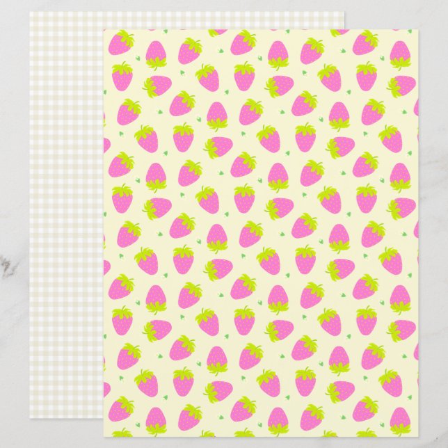 Strawberry Beige Gingham (Fram/baksida)