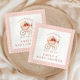 Strawberry Berry Loved Girls Baby Shower Pappersservett