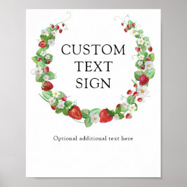 Strawberry Berry Sweet | Anpassningsbar Text Baby Poster