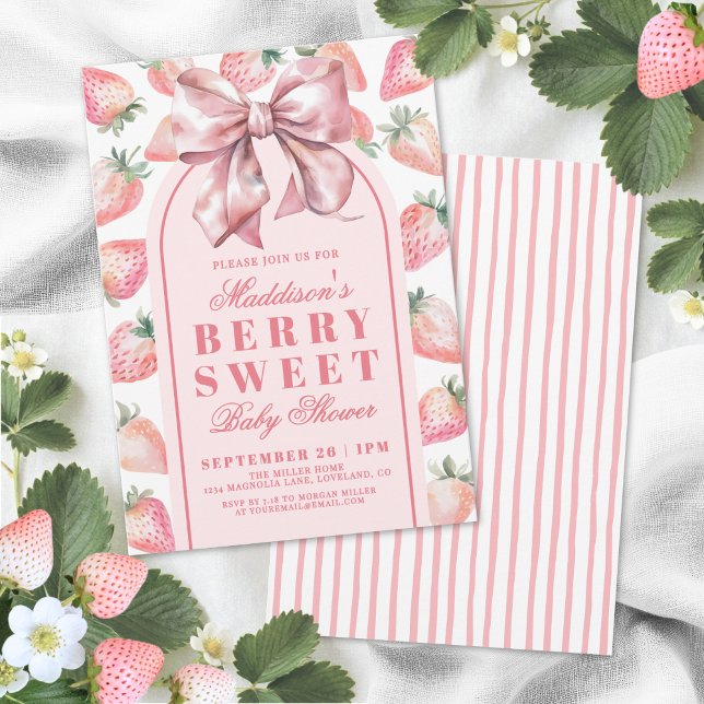 Strawberry Berry Sweet Baby Shower Inbjudningar (Strawberry Berry Sweet Baby Shower Invitation )