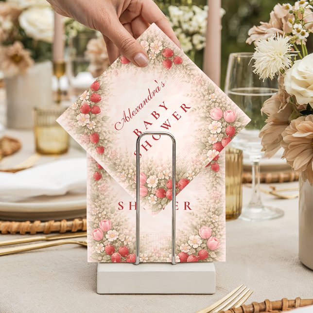 Strawberry Berry Sweet Baby Shower Pappersservett (Skapare uppladdad)