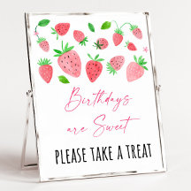Strawberry Berry Sweet Birthday Treat Sign