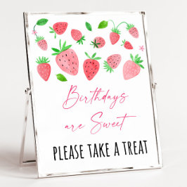 Strawberry Berry Sweet Birthday Treat Sign Poster