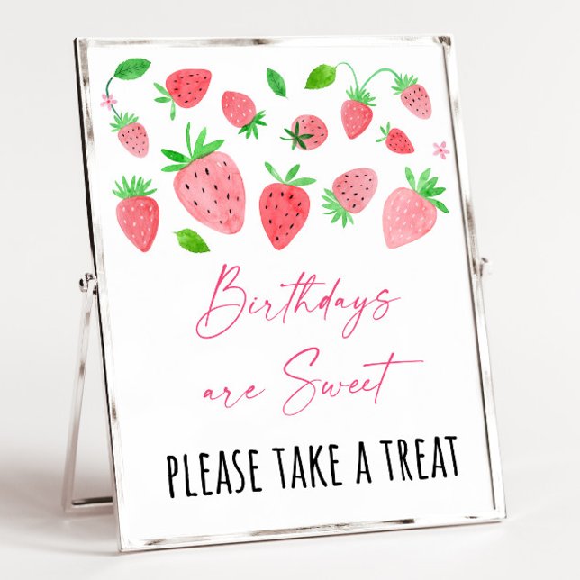 Strawberry Berry Sweet Birthday Treat Sign Poster (Skapare uppladdad)