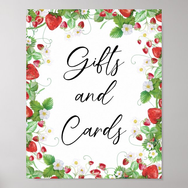Strawberry Berry Sweet | Gåvor och kort för babysk Poster (Framsidan)