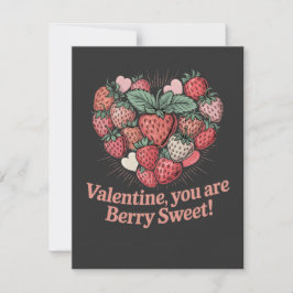 Strawberry Berry Sweet Kids Valentines Day Anteckningskort