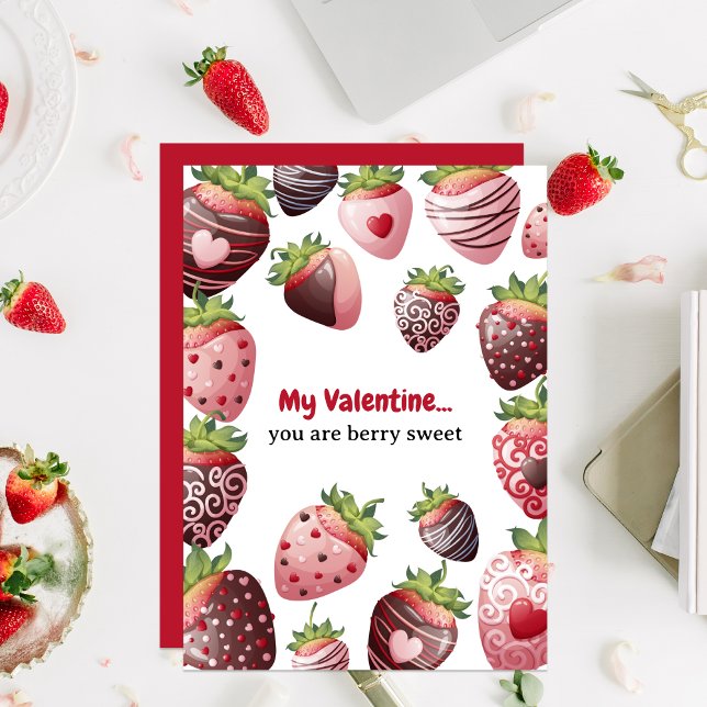 Strawberry Berry Sweet Kids Valentines day Card (Skapare uppladdad)